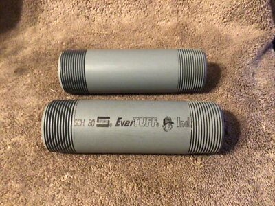2 SPEARS EverTUFF  plastic pipe nipples 1-1/2x6 PVC SCH 80 NEW