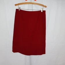 Unbranded Lined Polyester Skirt Kick Pleat Side Zip Hidden Cranberry