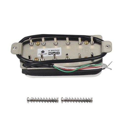 Pastilla de guitarra FLEOR Alnico 5 Humbucker postes hexagonales pastilla de puente blanca 14-15K - Imagen 5 de 5