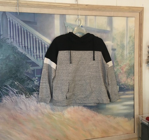 Women's Gray & Black Plus Size Long Sleeve Hoodie By Just Be... Sz.1X - Picture 5 of 12