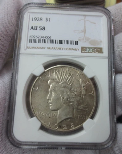1928P Peace Dollar NGC AU58 (Key Date)(006)
