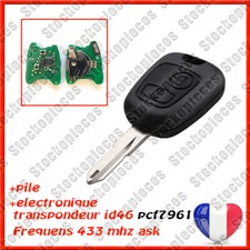 CLE  ELECTRONIQUE  COMPATIBLE  PEUGEOT 206 206CC 206SW 206+ à programmer Testé