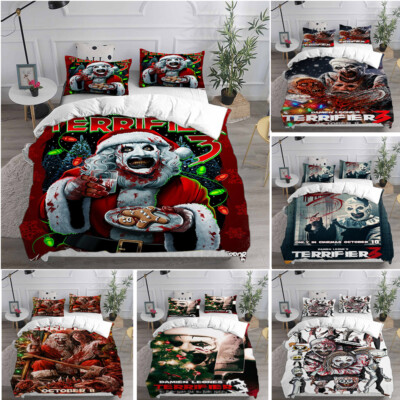 Terrifier Killer Art The Clown 3D Bettwäsche Set Bettbezug Kissenbezug Single