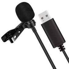USB 2.0 Mic Microphone Clip-on Lapel Mini Lavalier PC For Recordings - US