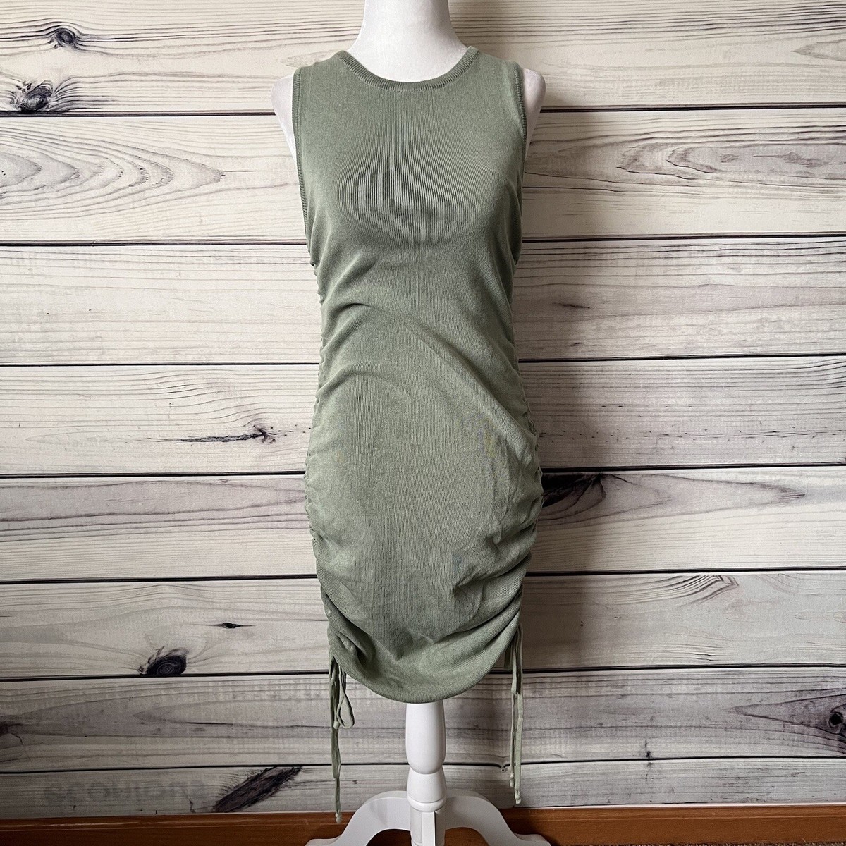 military minds green dress Princess Polly Lioness Sage Ruched Mini Long sleeve mini