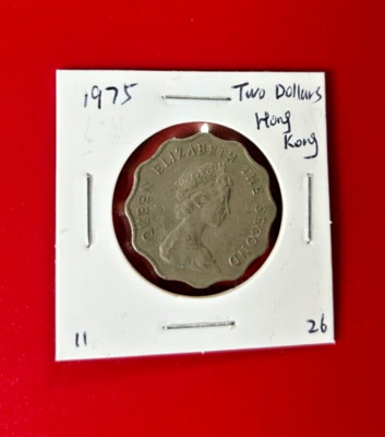 1975 Hong Kong Two Dollars Coin - Nice World Coin !!!