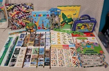 Vintage Sandylion Jungle Animal Sticker Book Stamp Pencil Case Eraser Folder Lot