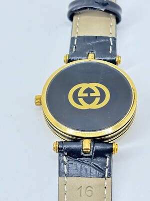 正規品グッチGUCCI 腕時計　1500ゴールド/ブラック 2000年5月購入 GUCCI/グッチ】 1500L バングルウォッチ 腕時計 GP クオーツ ブラック