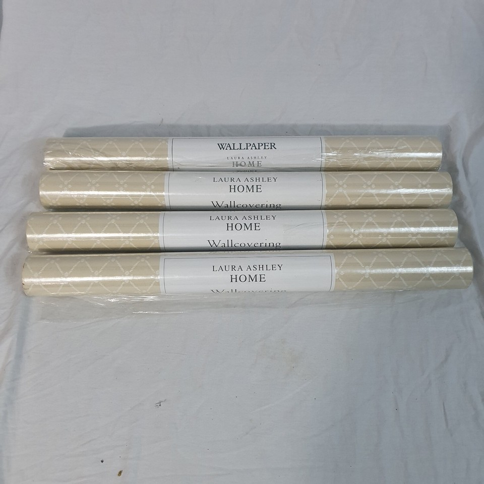 Vintage Laura Ashley Home Wallpaper Garden Lattice Nutmeg x 4 eBay