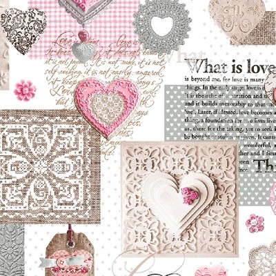 Wachstuch Tischdecke Meterware What is Love pink C146061 eckig rund oval 