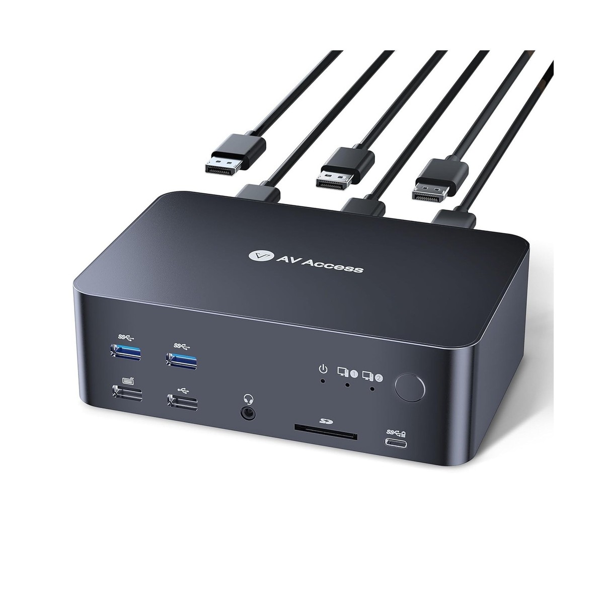 AV Access iDock D23 8K KVM Switch Docking Station for 2 Computers