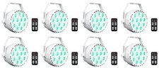 8) Rockville RockPAR TRI LED RGB Compact Par Can DJ DMX Wash Lights+Remote White