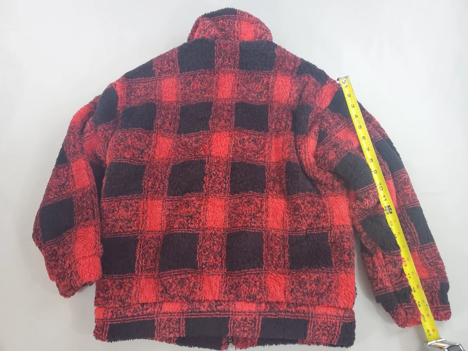 C&C California women jacket coat OLYA231H red black faux fur pockets S - Image 3 of 4