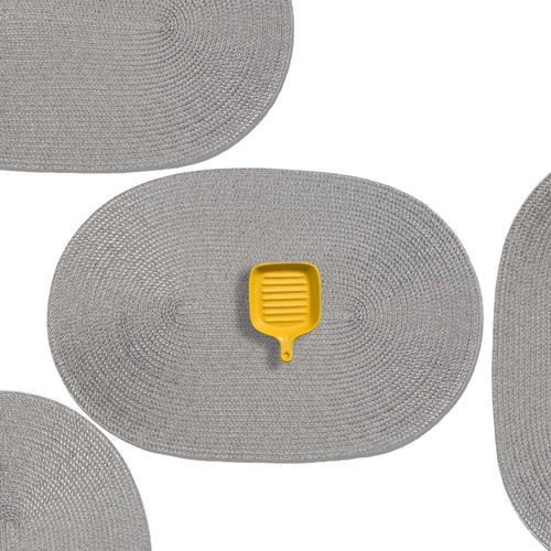 Placemats Set of 8 for Dining Table Washable Woven Vinyl Non-Slip 18x12 inche...