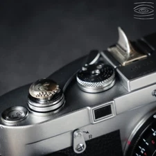 925 Silver Shutter Release Button Hot Shoe Cover Cap Shark F Fujilm Leica Camera