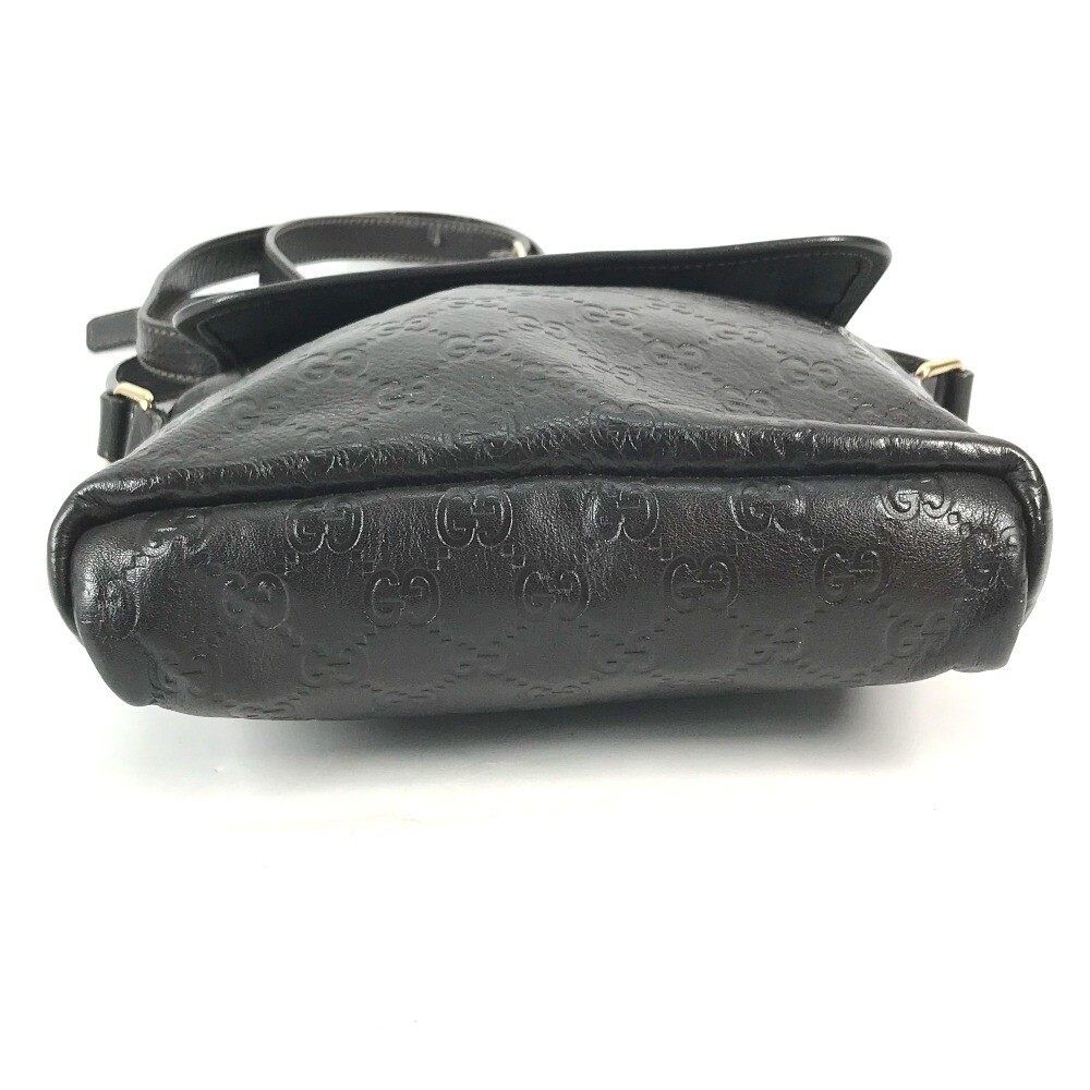 GUCCI 223666 Shima GG Crossbody Bag Dark Brown Leather Men's GUCCI 223666 Shima GG Crossbody Bag Dark Brown Leather Men's