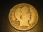 1910-P 90% Silver Barber Quarter Good    ^^^^^