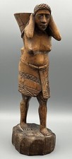 Afrikanische Ahnenfigur Holzschnitzerei - Afrikanische Frau Handarbeit #KA188