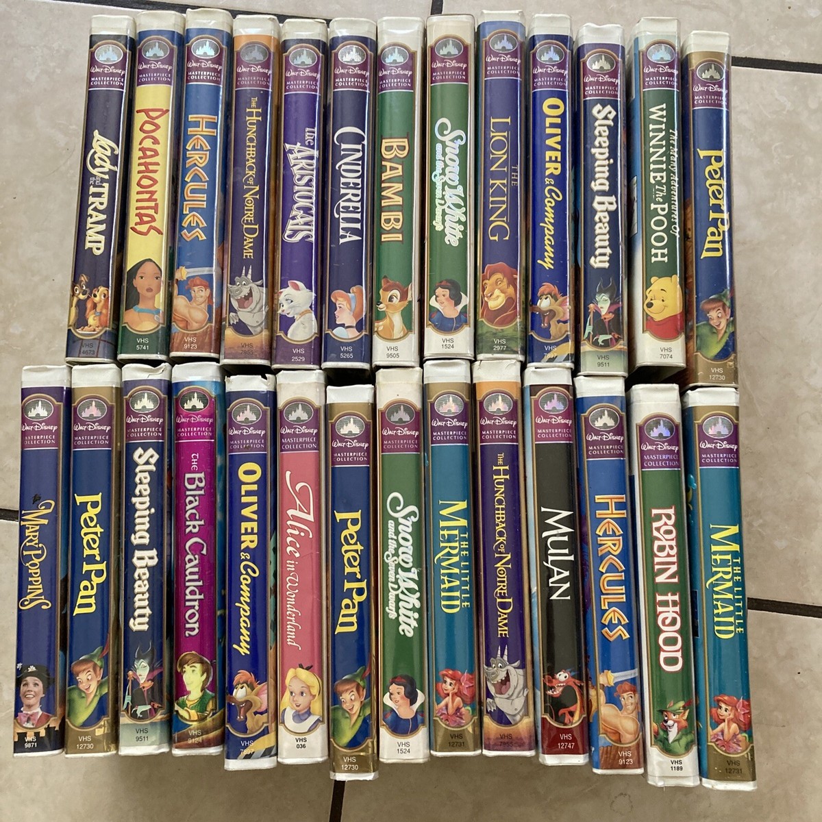 Rare Collectors Lot of 27 Walt Disney Masterpiece Collection VHS