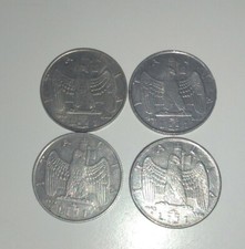 Lotto 4 monete 1 lira XVIII Vittorio Emanuele III RE Repubblica italiana stock