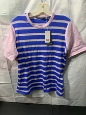 Cutter & Buck Women's Indie Stripe Tee Pink/Blue Stripe XL