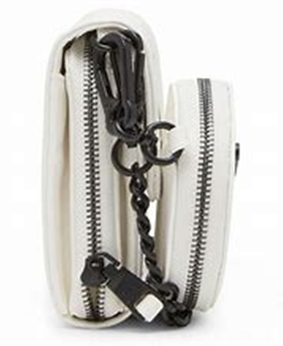 Steve Madden Boxed Carina Crossbody Wallet White Black - Picture 6 of 8