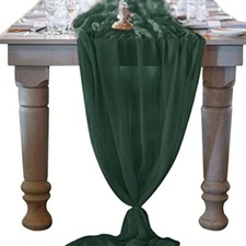 10ft Chiffon Table Runner 29x120 Inches Wedding 29" x 120" Emerald Green