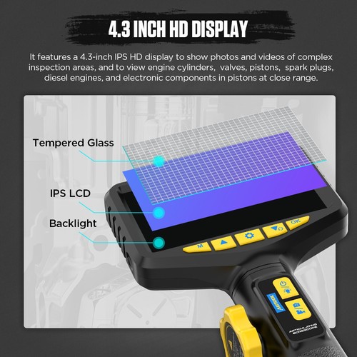 Car Industrial Endoscope Inspection Camera 5.5mm 1080HD 4.3" LCD Borescope IP67 - Picture 6 of 18