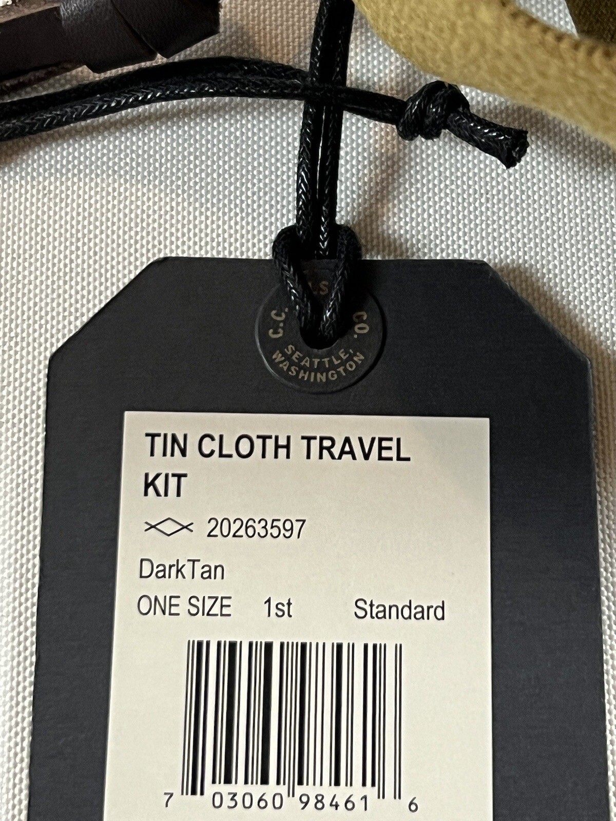 FILSON TIN CLOTH TRAVEL KIT DARK TAN ONE SIZE NWT image 5