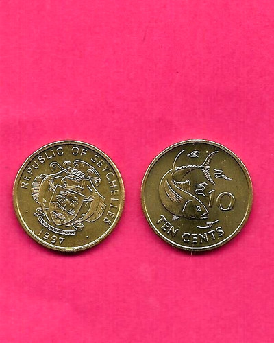 SEYCHELLES KM48.2 1997 10 CENTS UNCIRCULATED-UNC MINT-BU FISH COIN