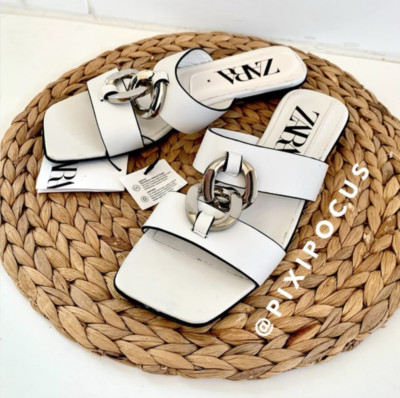 Ciabatte Sandali Bassi Zara 2020 ZARA NEW WOMAN FLAT LEATHER