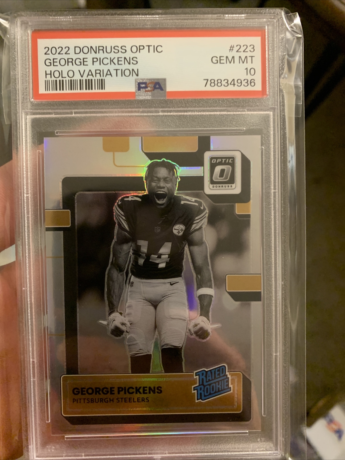2022 Donruss Optic George Pickens #223 RC Holo Variation PSA 10 Pop 6