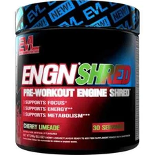 EVL ENGN Shred 30srvPreWorkout Energy Focus StaminaMetabolism: Blue Raz BB:09/25