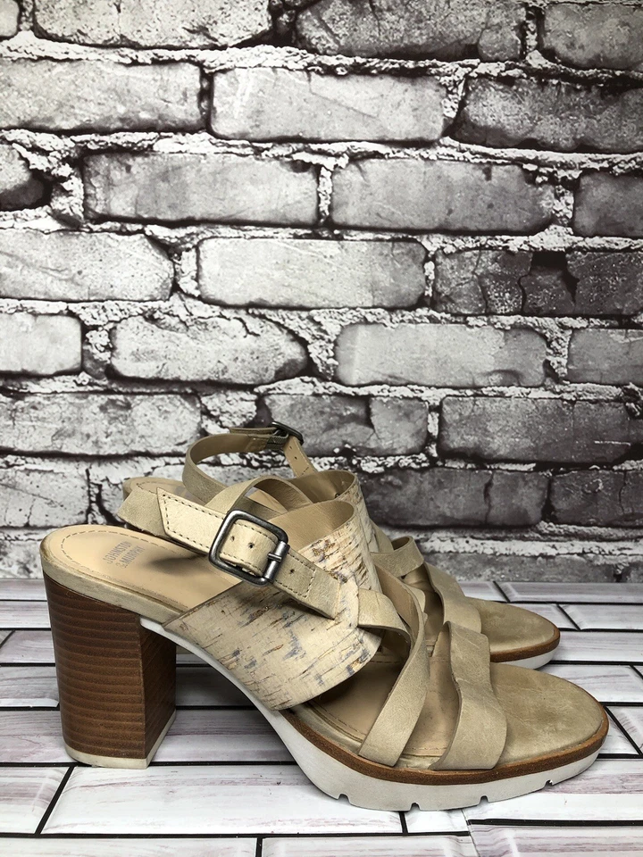 Johnston & Murphy Kayla Taupe Leather Heel Strappy Sandals Women’s Sz 9M US/40EU - Image 3 of 4