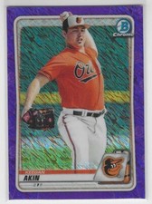 2020 Bowman Chrome Prospects Purple Shimmer Refractor #BCP-196 KEEGAN AKIN O's