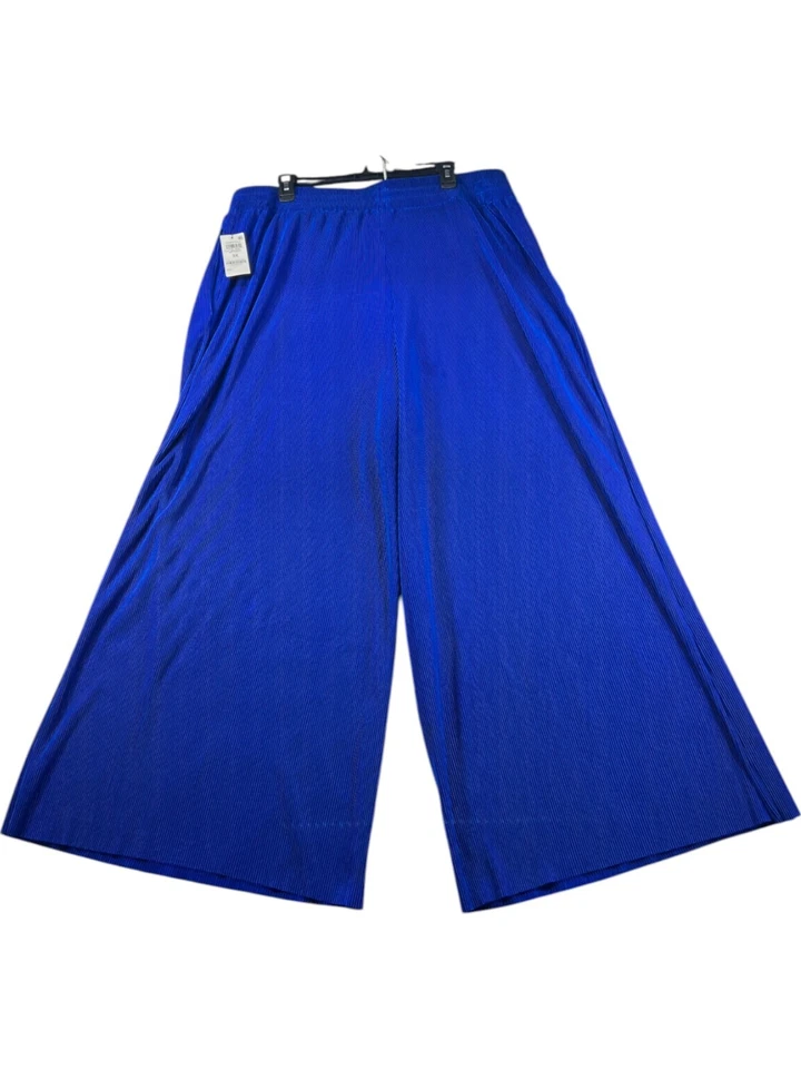 Pantalones Bar III para mujer talla grande 3X azul plisado pierna ancha nuevos Foto 2 de 4