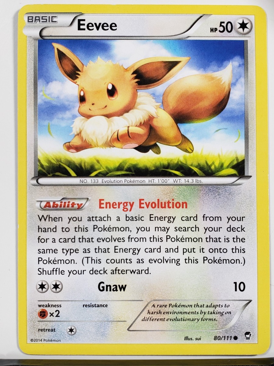 イーブイ Eevee 80/111 VLP - XY Furious Fists Pokemon Card - Sui Art | eBay