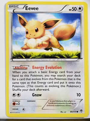 Eevee 80/111 VLP - XY Furious Fists Pokemon Card - Sui Art | eBay
