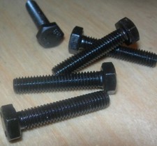 Image of M12 x 40mm long   HEX Head SCREWS BLACK   Packs of  1, 2, 5, 10  1.5mm pitch