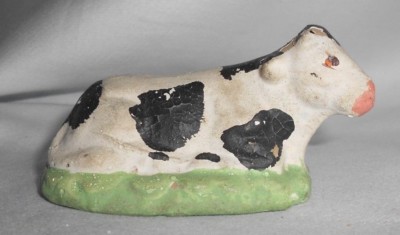 VTG Composite cow NATIVITY ANIMALS Germany SOME CHIPS no bottom # 5356