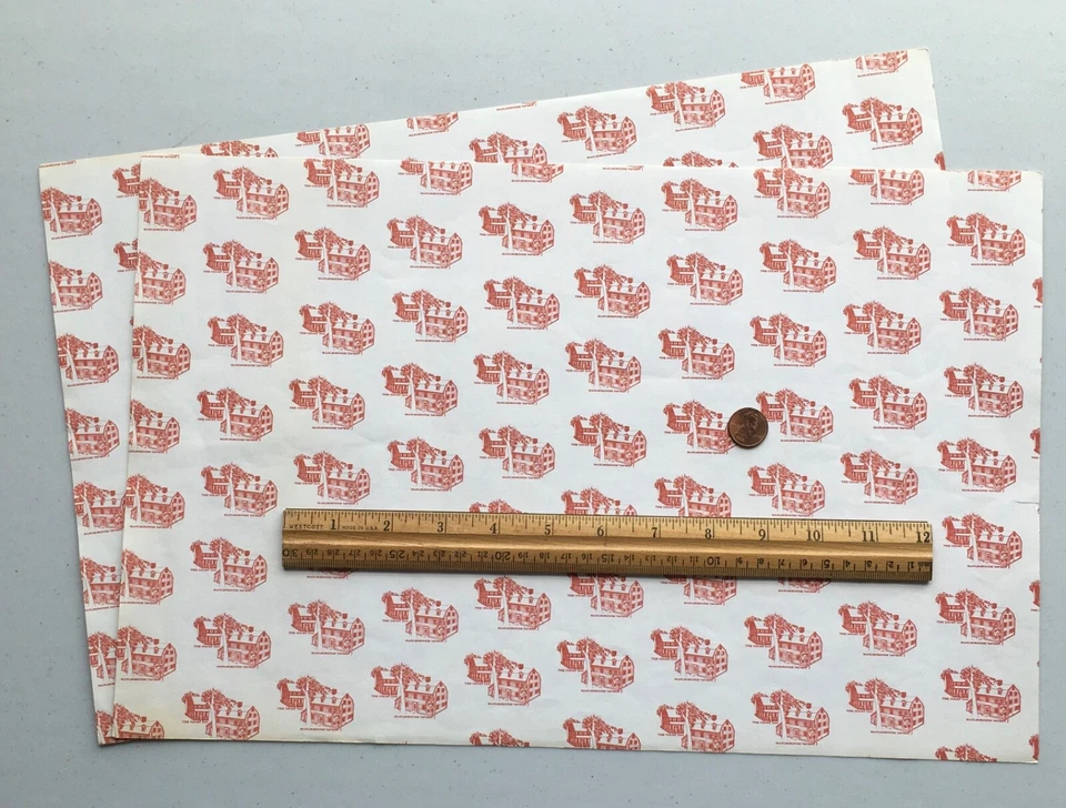 Lot of Dollhouse miniature wallpaper, flocked green victorian, golds, 1:12 scale - Image 2 of 4