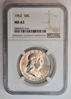1962 Franklin Half Dollar NGC MS63