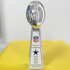 14'' Dallas Cowboys Vince Lombardi Super Bowl Championship Resin Trophy