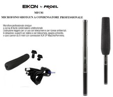 PROEL EIKON MFC81 MICROFONO SHOTGUN CONDENSATORE FUCILINO PER CORO / TELECAMERA