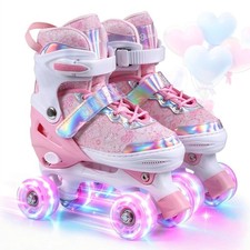 Adjustable Kids Roller Skates for Girls Boys Toddlers Teens Youth  4 Sizes i...