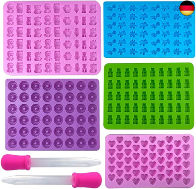 5 Stück Gummibärchen Selber Machen mit 2 Pipetten, Gummibärchen Form, Bonbon Fo