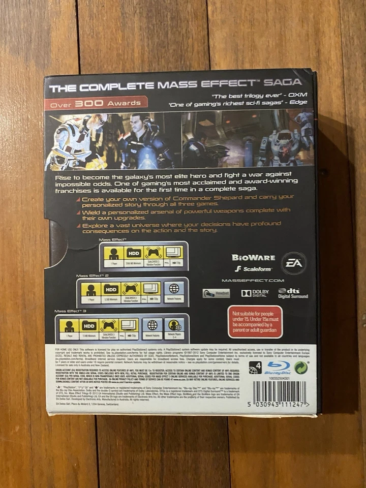 Mass Effect 1 2 & 3 Trilogy Boxset PS3 Game Sony Playstation 3 VGC Tracked Post - Image 2 of 4