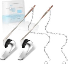 2 Pack Toilet Handle Replacement Kit, Front Mount Flush Lever Chrome