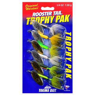 Yakima Bait Worden's Rooster Tail Spinner Trophy Fishing Lure Kit, Assorted Colo