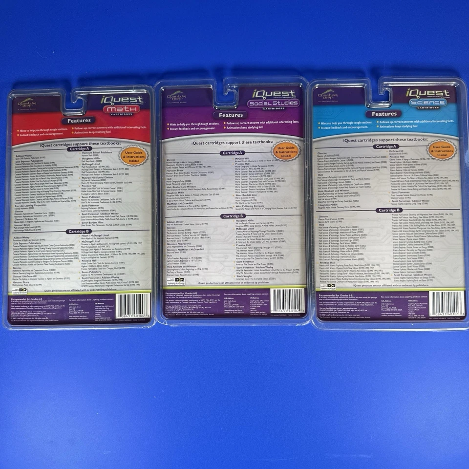 LeapFrog Quantum Leap iQuest Games Math Social Studies Science Grades 6-8 - Image 4 of 4